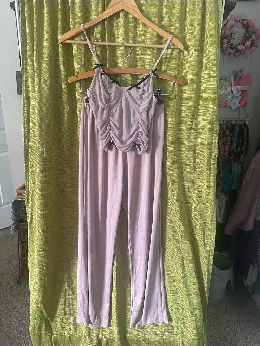 Women's Lavender Ruched Cami & Pants Sleep Set